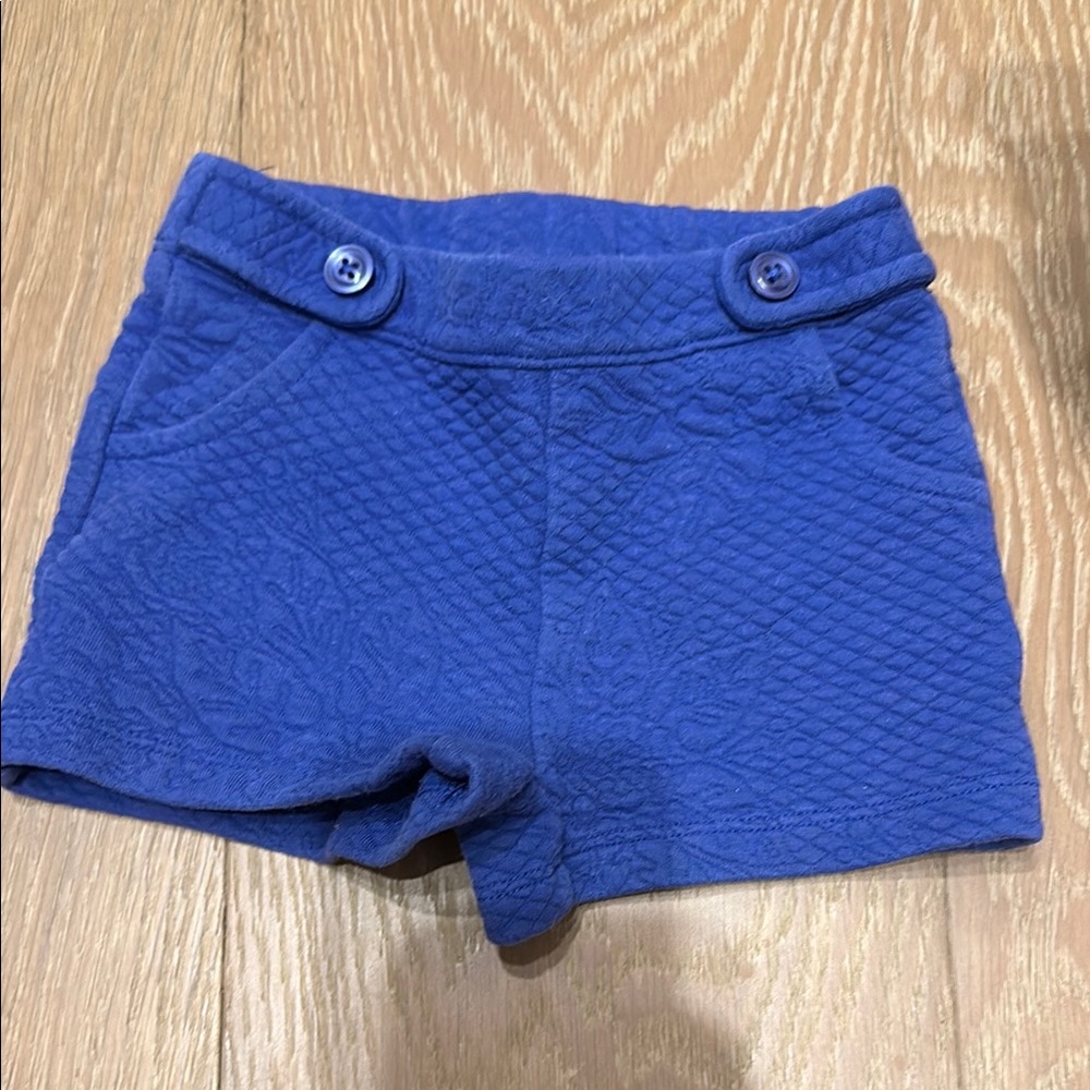 Janie & Jack Blue Quilted Shorts with Button Detail